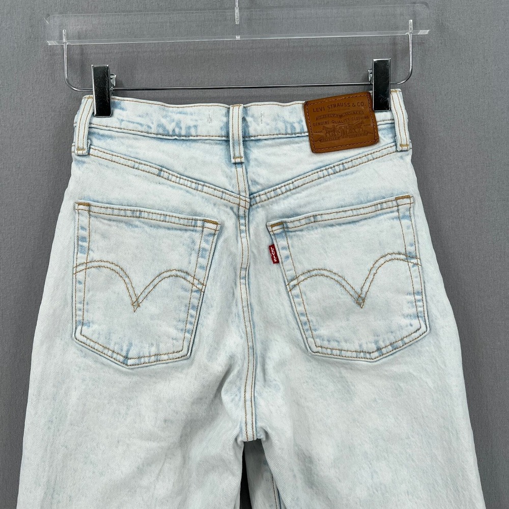 Levi's Ribcage Straight Jeans Women 26 Light Wash Denim High Rise Ankle - Picture 4 of 16